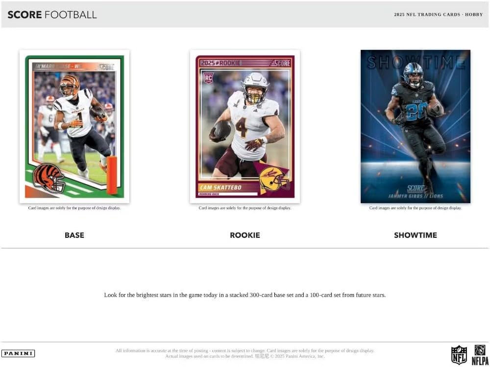 NEW 2025 PANINI SCORE Football Card HOBBY Box, 200 Cards, 4 Autographs Per Box