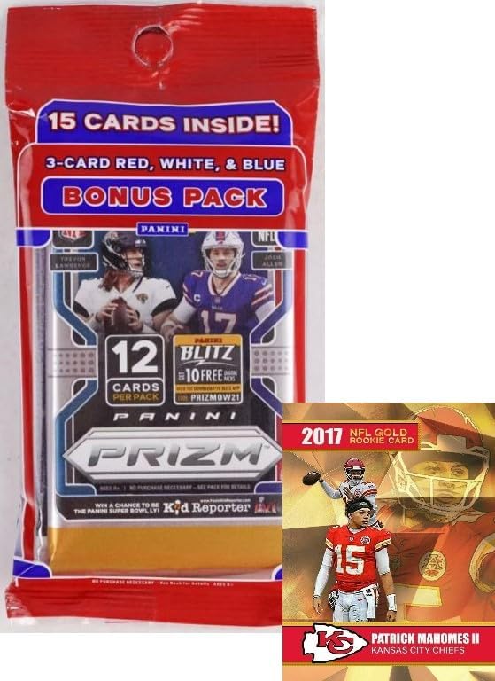 2021 Panini PRIZM Factory SEALED Football JUMBO PACK,15 Cards - Plus Novelty Patrick Mahomes Card