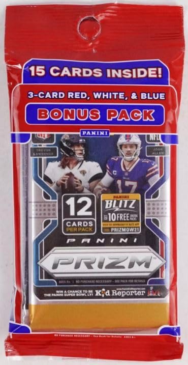 2021 Panini PRIZM Factory SEALED Football JUMBO PACK,15 Cards - Plus Novelty Patrick Mahomes Card