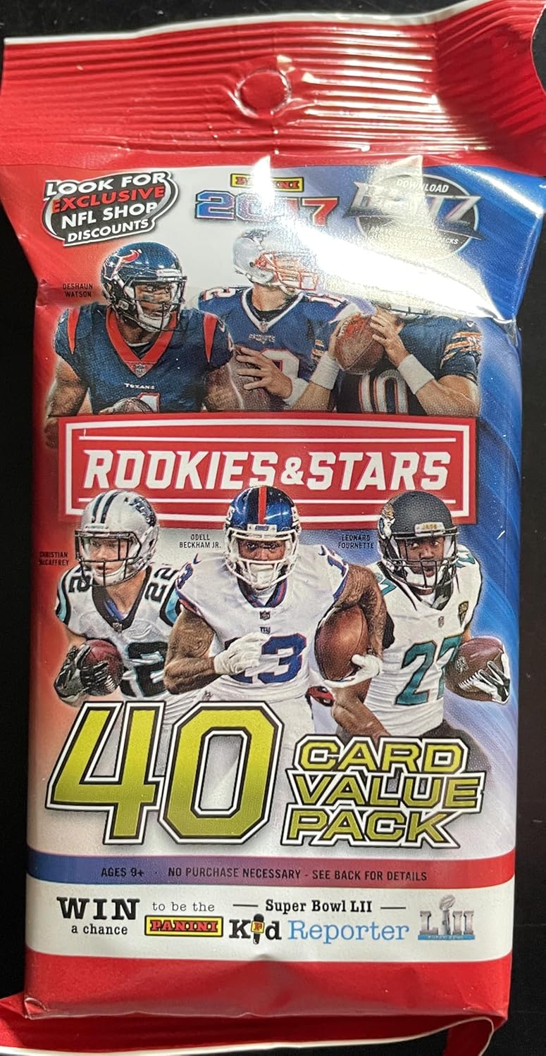 2017 ROOKIES and STARS Factory Sealed FOOTBALL Card FAT PACK w/40 Cards AND a Custom Patrick Mahomes Card