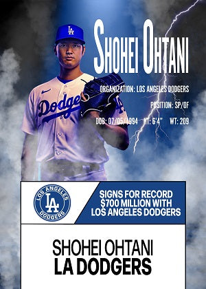 SHOHEI OHTANI Custom Facsimile Autograph Baseball Card - LA Dodgers