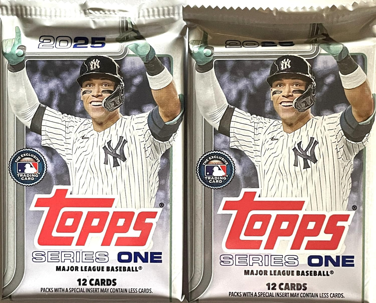 2025 ToppsBaseball Series 1 Trading Card Packs (2 Packs), Bonus Aaron Judge Card Sized Print