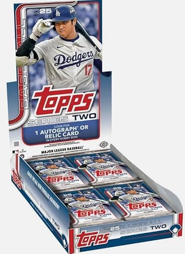 2025 Baseball Series 2 Trading Card HOBBY Box w/240 Cards, 1 Autograph or Relic Card, Bonus Custom Shohei Card Sized Print
