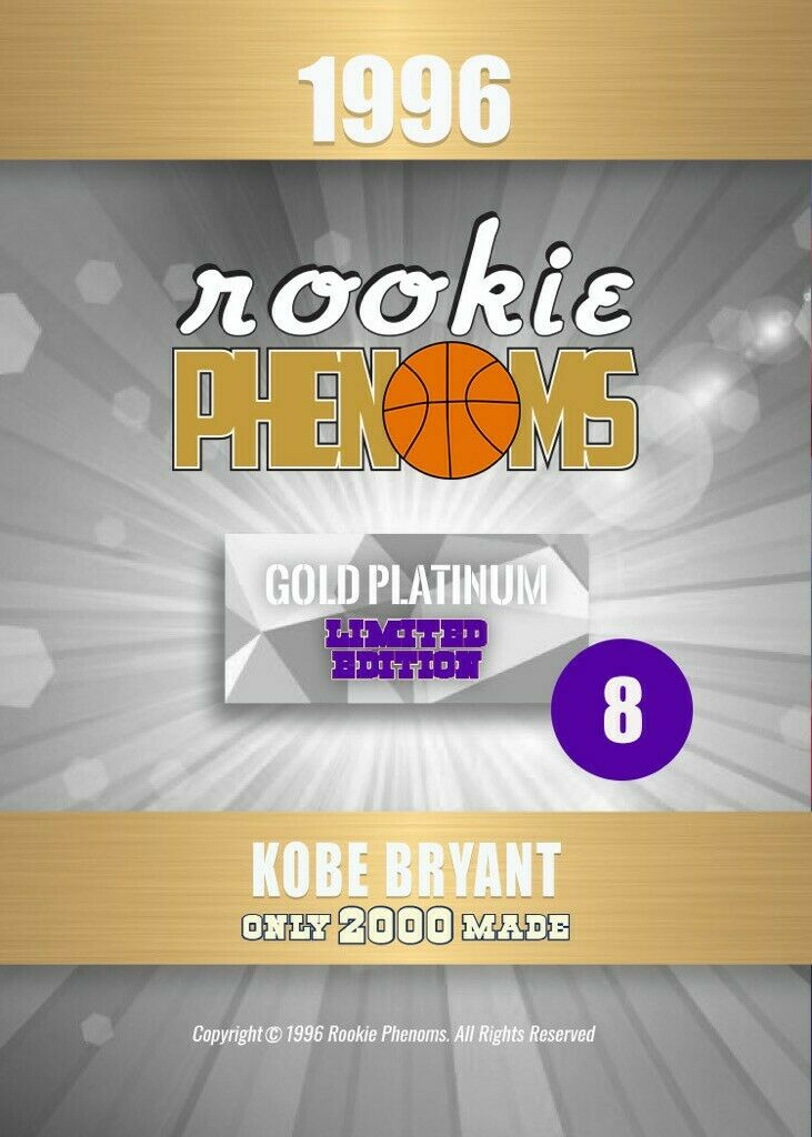 KOBE BRYANT Basketball Card Depicting His Rookie Year