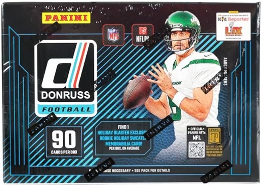 2024 Panini DONRUSS Football Card HOLIDAY Blaster Box, 90 Cards - 1 Rookie Sweater Patch Per Box