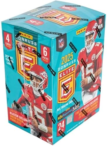 2025 DONRUSS ELITE Sealed Football Card Blaster Box, 24 Cards, Plus Mahomes Card-Sized Print