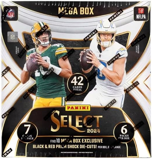 2024 PANINI SELECT Football Card MEGA Box, 10 EXCLUSIVE SHOCK Die-Cut Prizms - Chance for Jayden Daniels, Caleb Williams