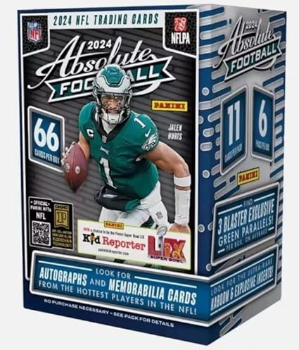 2024 Panini ABSOLUTE Football Card Sealed Blaster Box, 66 Cards - Plus Novelty Mahomes Card Pictured