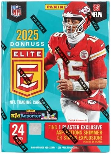 2025 DONRUSS ELITE Sealed Football Card Blaster Box, 24 Cards, Plus Mahomes Card-Sized Print