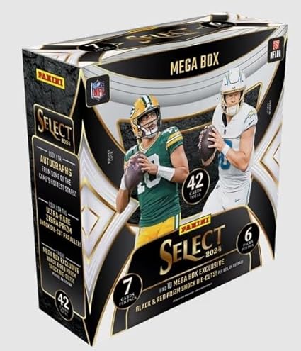 2024 PANINI SELECT Football Card MEGA Box, 10 EXCLUSIVE SHOCK Die-Cut Prizms - Chance for Jayden Daniels, Caleb Williams