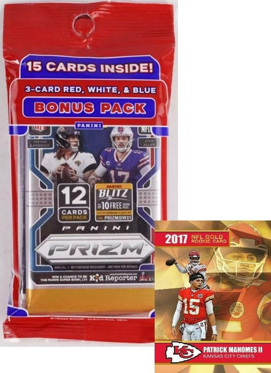 2021 Panini PRIZM Factory SEALED Football JUMBO PACK,15 Cards - Plus Novelty Patrick Mahomes Card