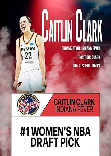 2024 CAITLIN CLARK Custom Made Novelty Basketball Card - #1 WNBA Draft Pick- Indiana Fever
