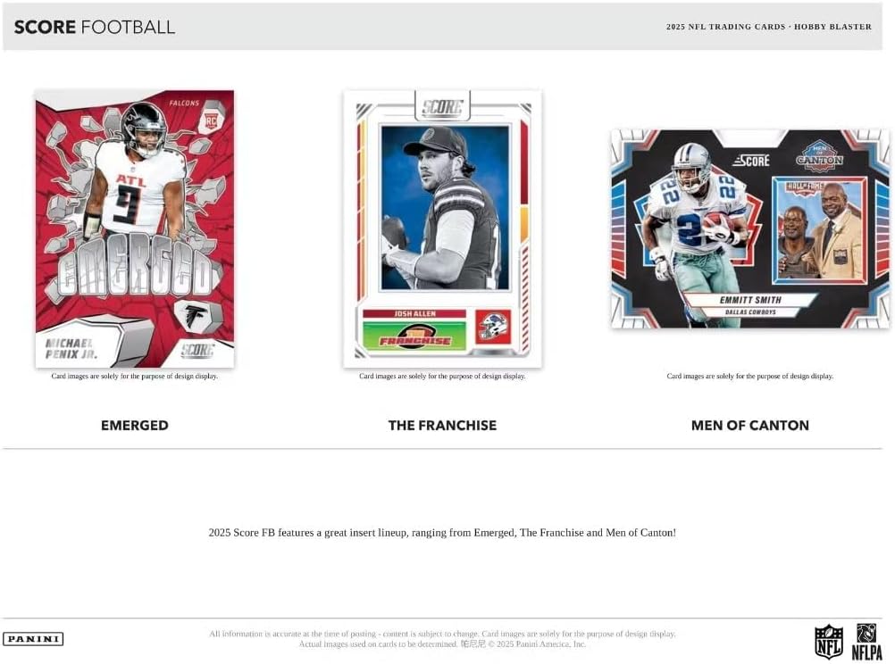 NEW 2025 SCORE Football Card HOBBY BLASTER Box, 90 Cards - 24 Rookies and Two Exclusive #'d Parallels Per Box