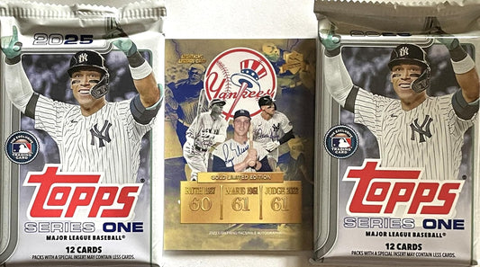 2025 ToppsBaseball Series 1 Trading Card Packs (2 Packs), Bonus Aaron Judge Card Sized Print