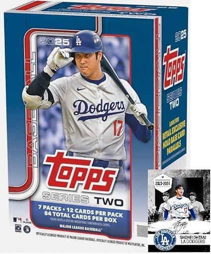 2025 Topps Baseball Series 2 Trading Card Blaster Box w/84 Cards, Bonus Custom Shohei Card Sized Print